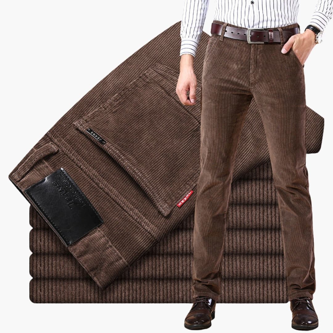 Classic Fit Corduroy Trousers for Men