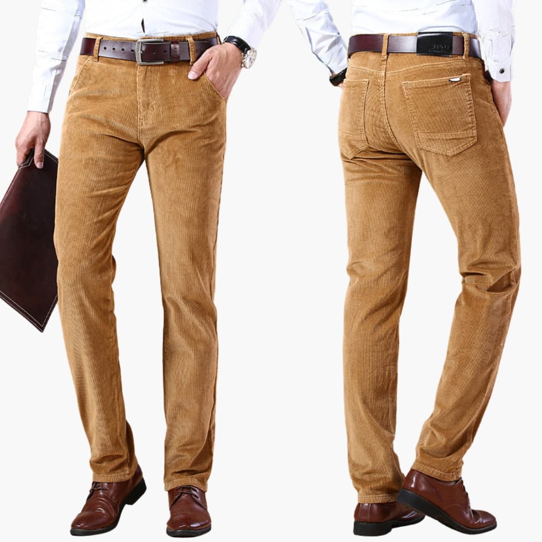 Classic Fit Corduroy Trousers for Men