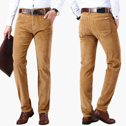 Classic Fit Corduroy Trousers for Men