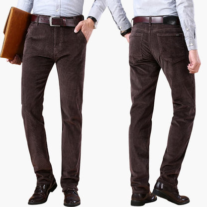 Classic Fit Corduroy Trousers for Men