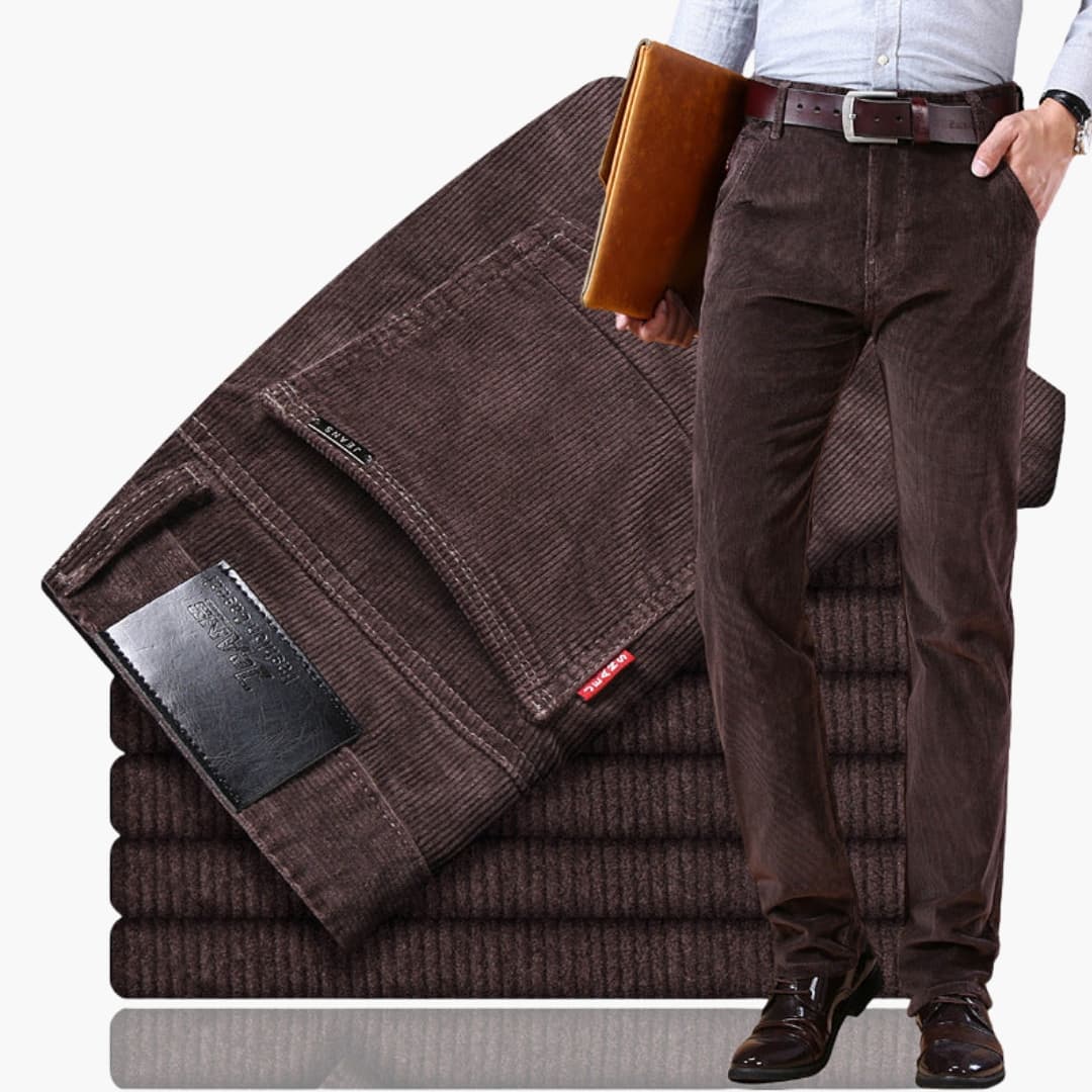 Classic Fit Corduroy Trousers for Men - Olytrend