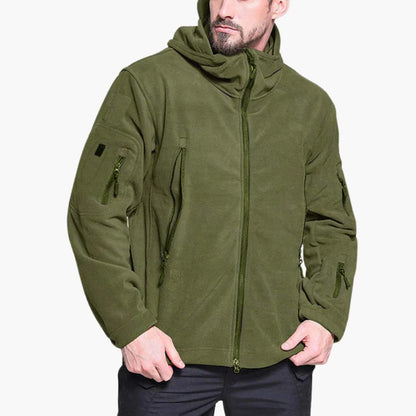Warm Mens Multi Pocket Fleece Coat