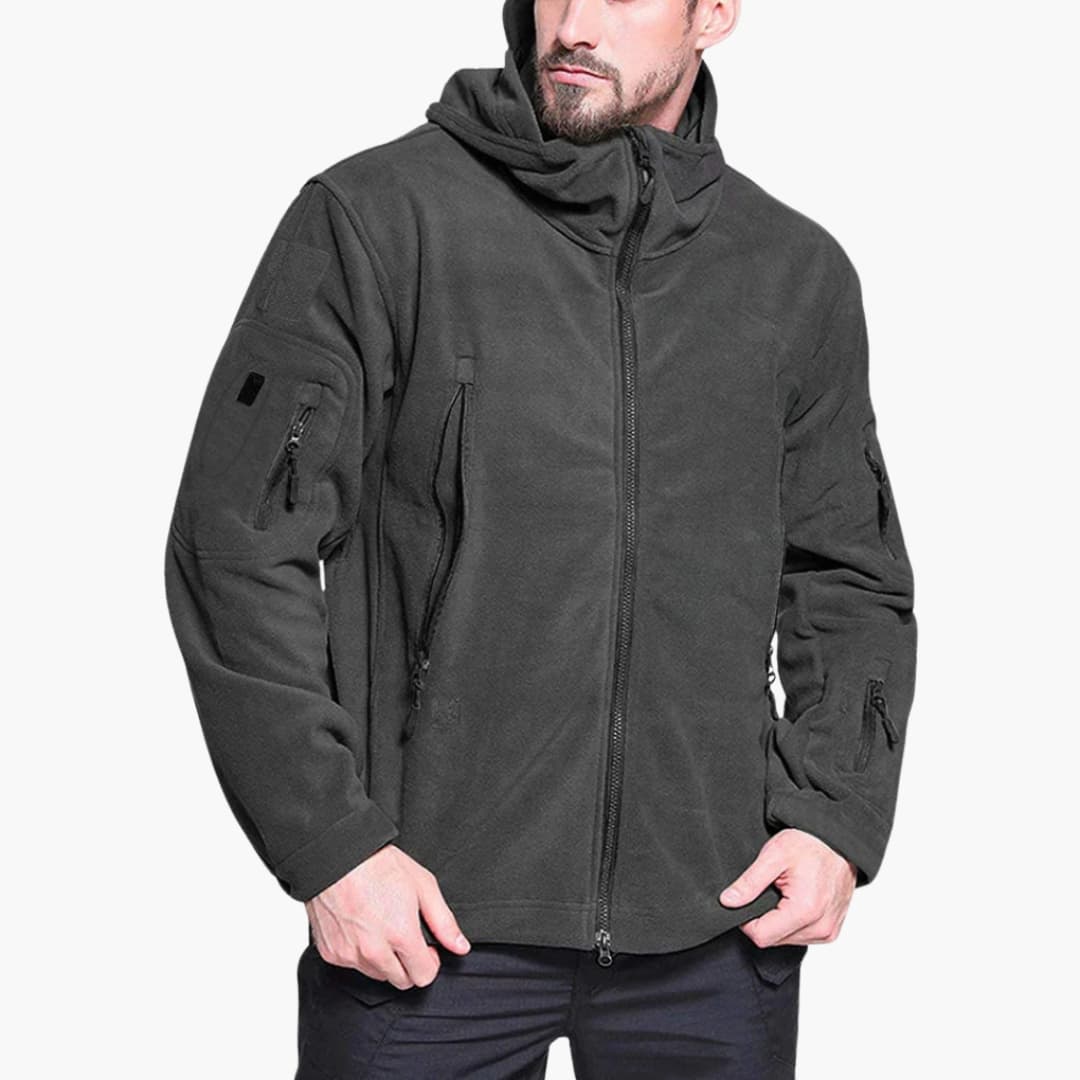 Warm Mens Multi Pocket Fleece Coat