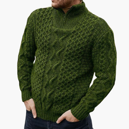 Men's Crew Neck Half Zip Pullover Sweater