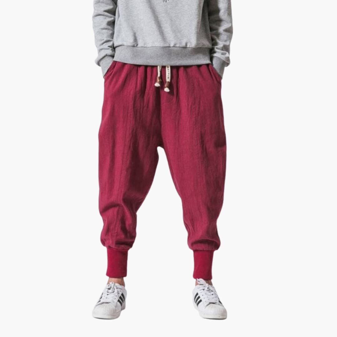Comfortable Elastic Waist Harem Pants for Men