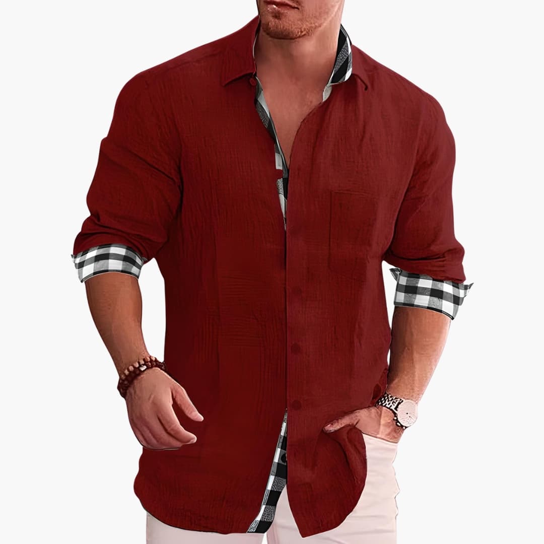Classic Check Button Down Men's Shirt
