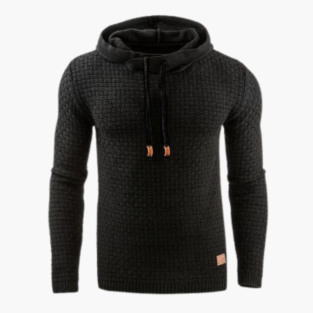 Classic Fit Hooded Sweatshirt with Cuffed Bottom - Olytrend