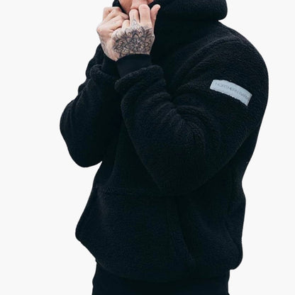 Men's Pullover Hoodie with Adjustable Hood and Pouch Pocket