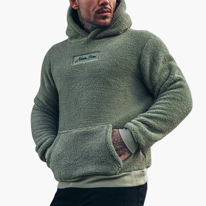 Men's Pullover Hoodie with Adjustable Hood and Pouch Pocket