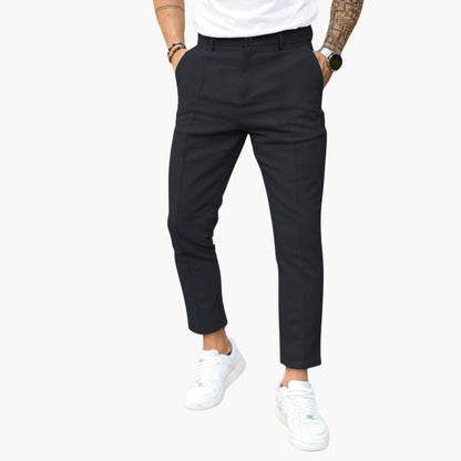 Men's Classic Fit Pants with Buttons and Pockets - Olytrend