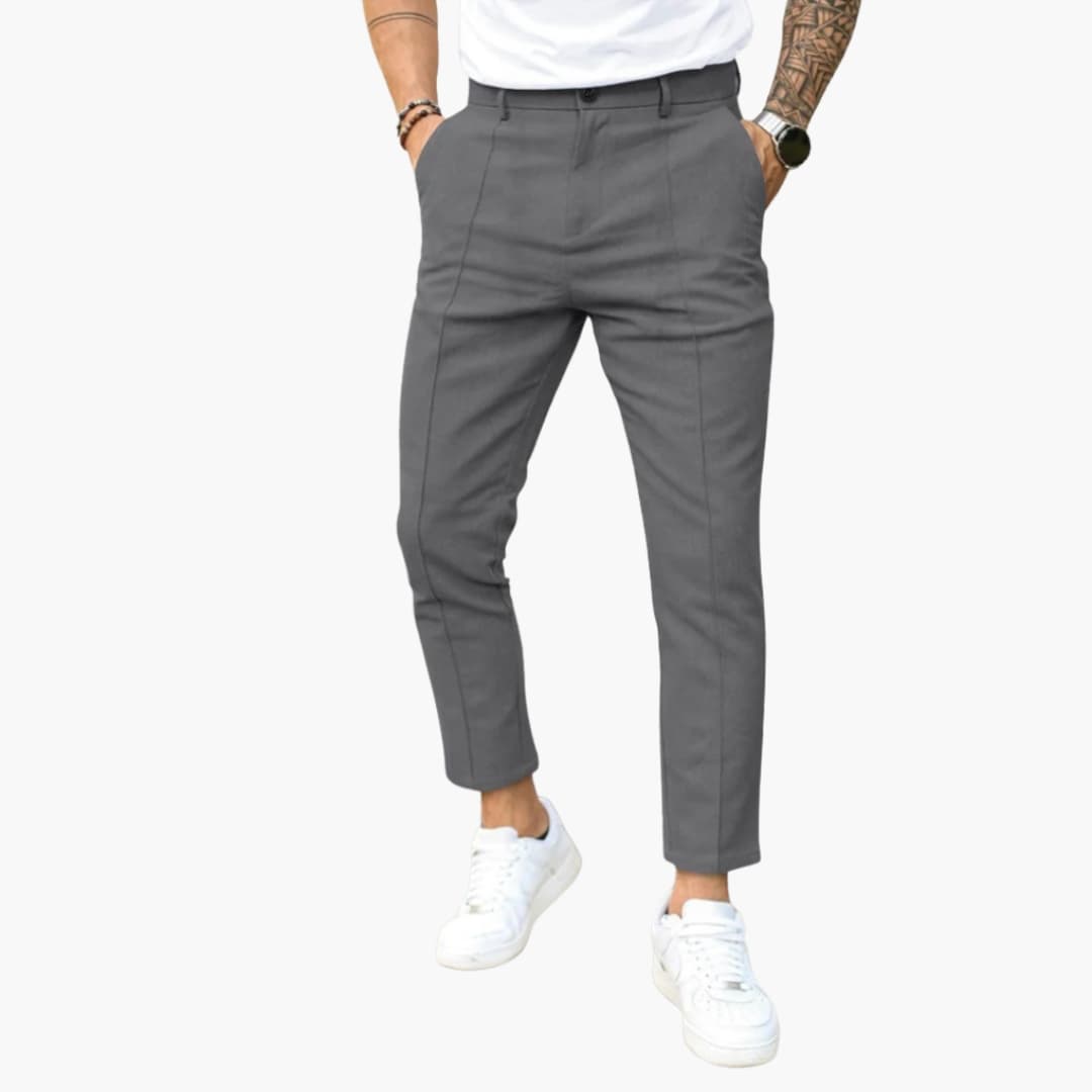 Men's Classic Fit Pants with Buttons and Pockets