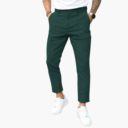 Men's Classic Fit Pants with Buttons and Pockets