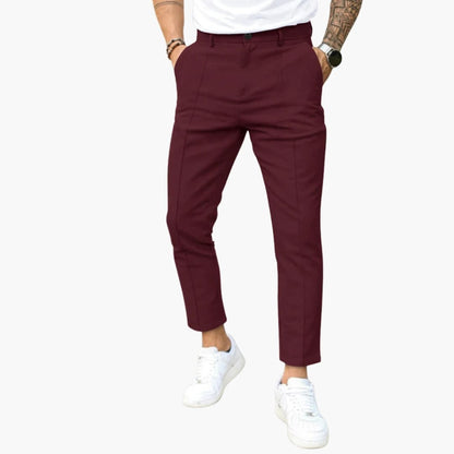 Men's Classic Fit Pants with Buttons and Pockets