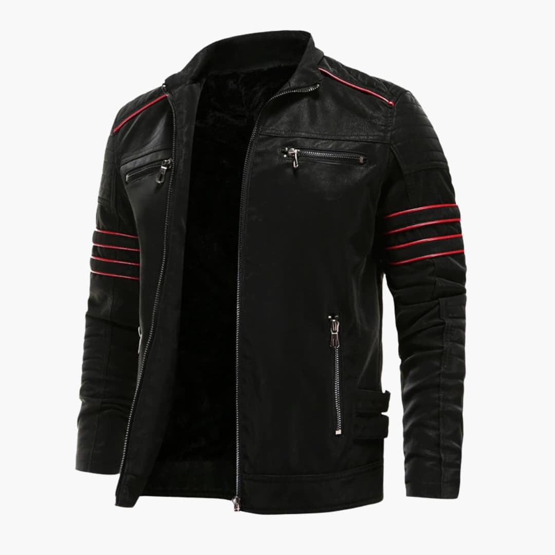 Waterproof Zip Up Mens Jacket with Shoulder Stripes - Olytrend