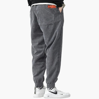 Men's Soft Cord Joggers with Elastic Waistband