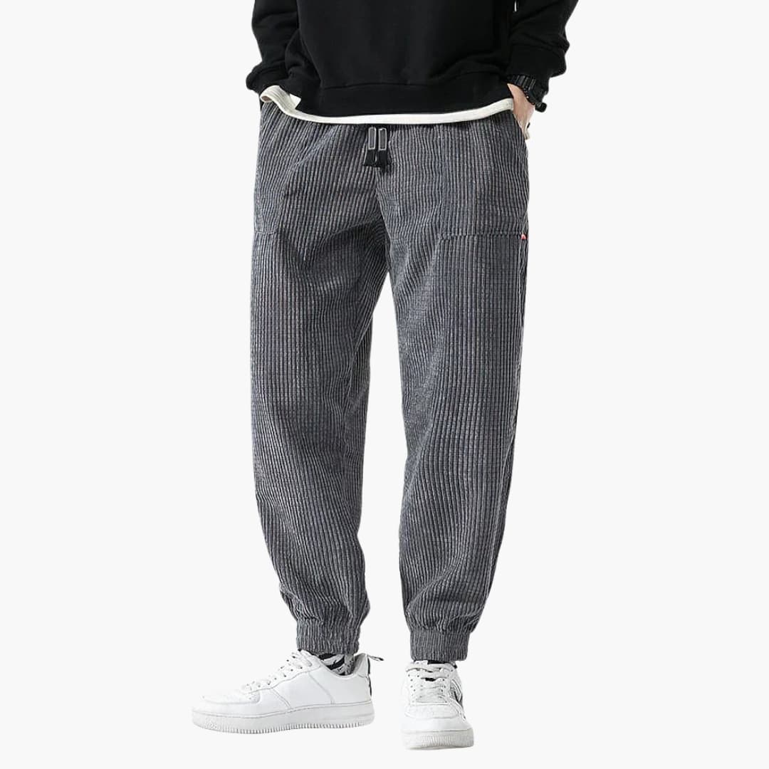 Men's Soft Cord Joggers with Elastic Waistband