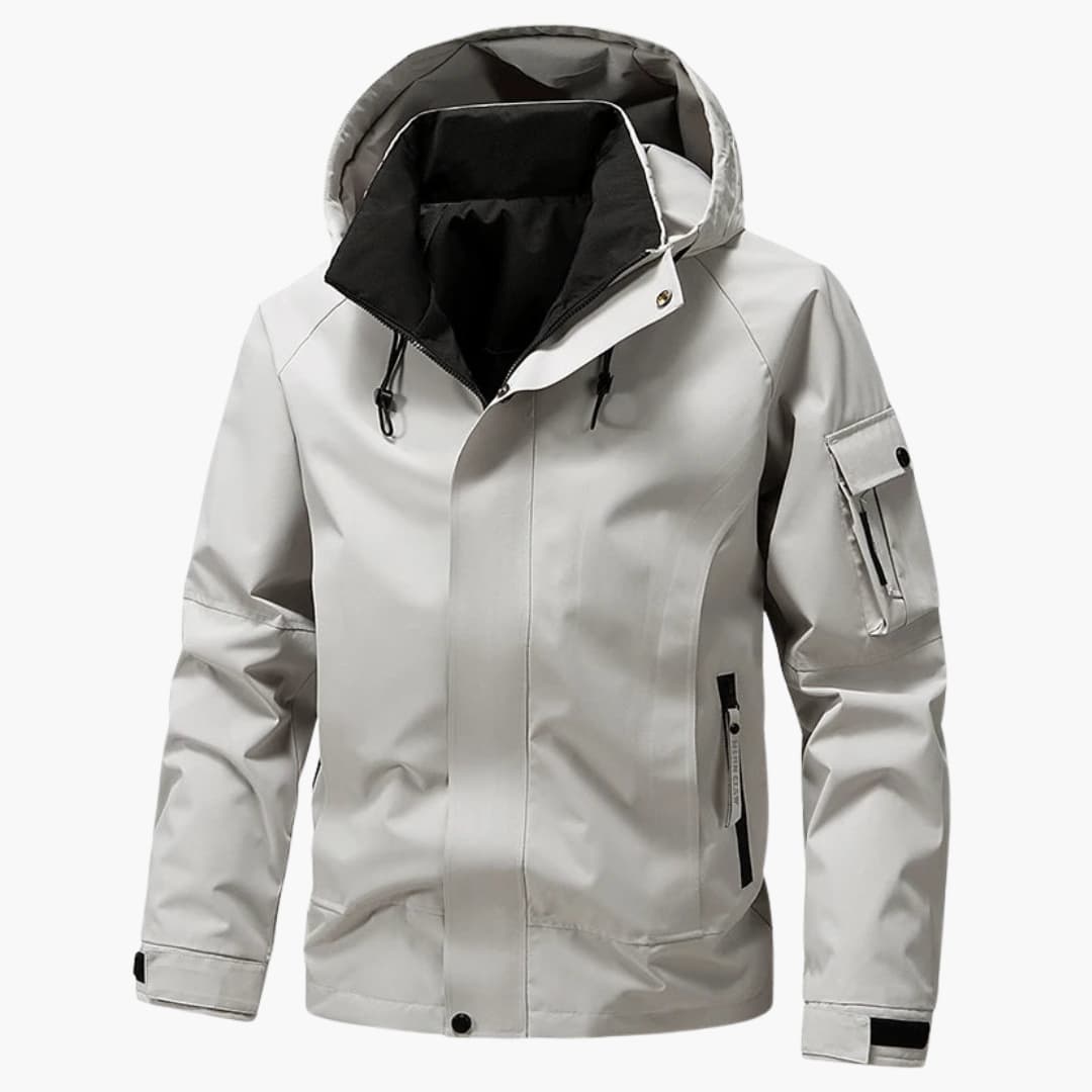 Waterproof Hooded Zip Up Mens Parka Jacket