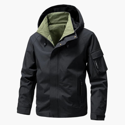 Waterproof Hooded Zip Up Mens Jacket with Pockets