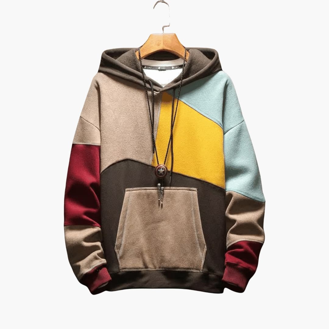Men's Graphic Pullover Hoodie with Pouch Pocket - Olytrend