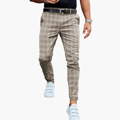Classic Plaid Pants with Side Pockets
