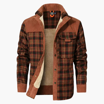 Classic Plaid Coat with Buttons and Pockets