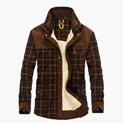 Classic Plaid Coat with Buttons and Pockets - Olytrend