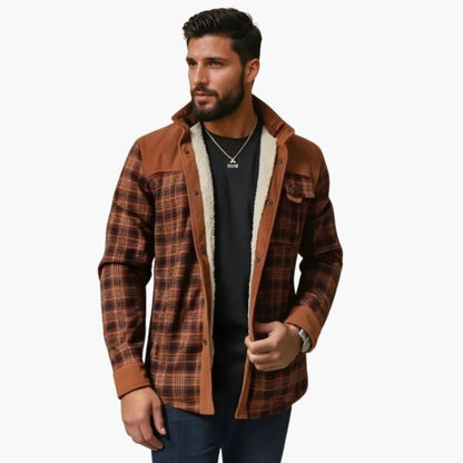 Classic Plaid Coat with Buttons and Pockets