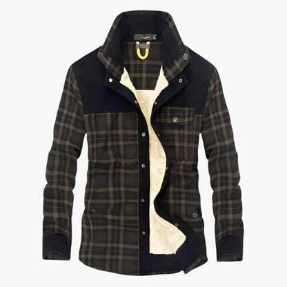 Classic Plaid Coat with Buttons and Pockets