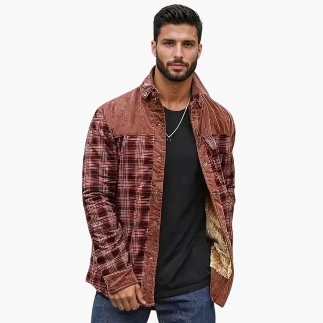 Classic Plaid Coat with Buttons and Pockets