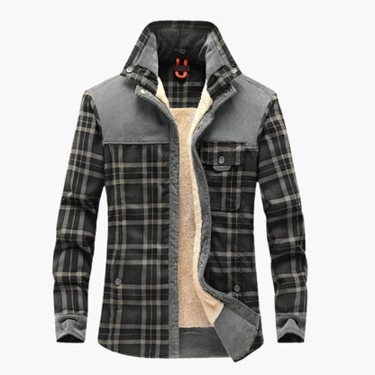 Classic Plaid Coat with Buttons and Pockets