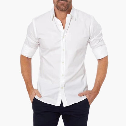 Casual Zip Up Mens Long Sleeve Shirt