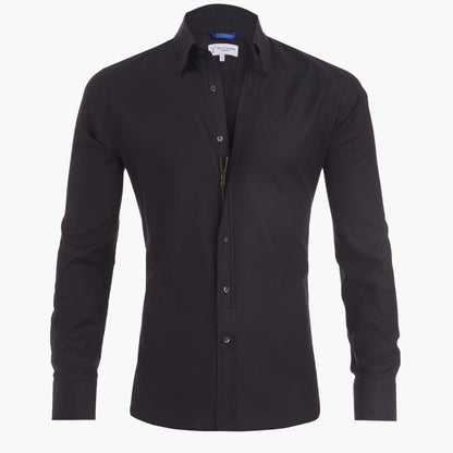 Casual Zip Up Mens Long Sleeve Shirt