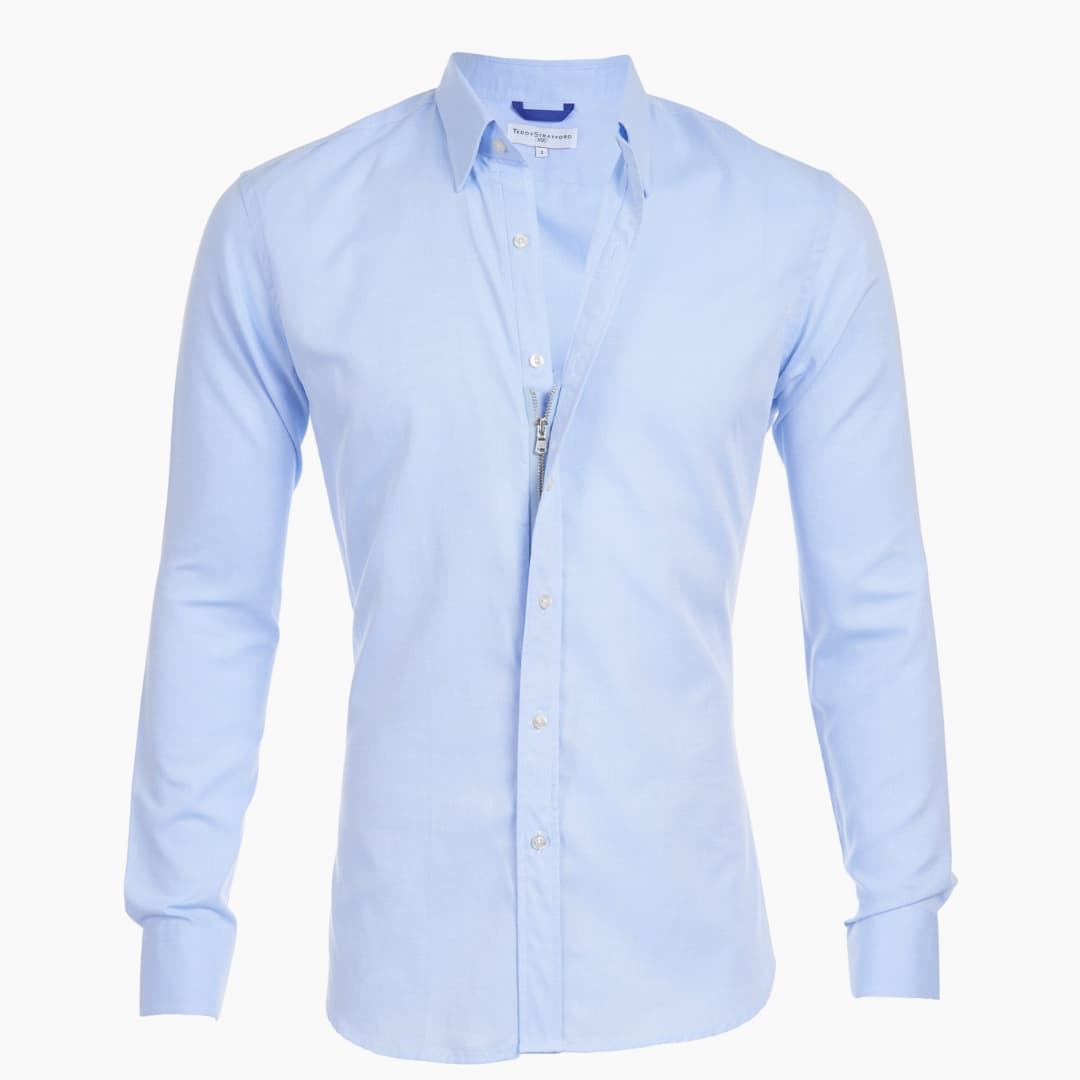 Casual Zip Up Mens Long Sleeve Shirt - Olytrend