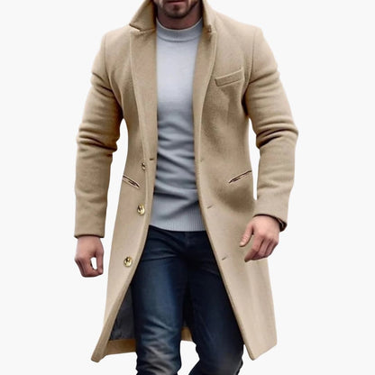 Classic Mens Overcoat Button Front Style