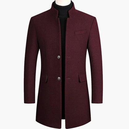 Classic Men's Overcoat with Long Sleeves - Olytrend
