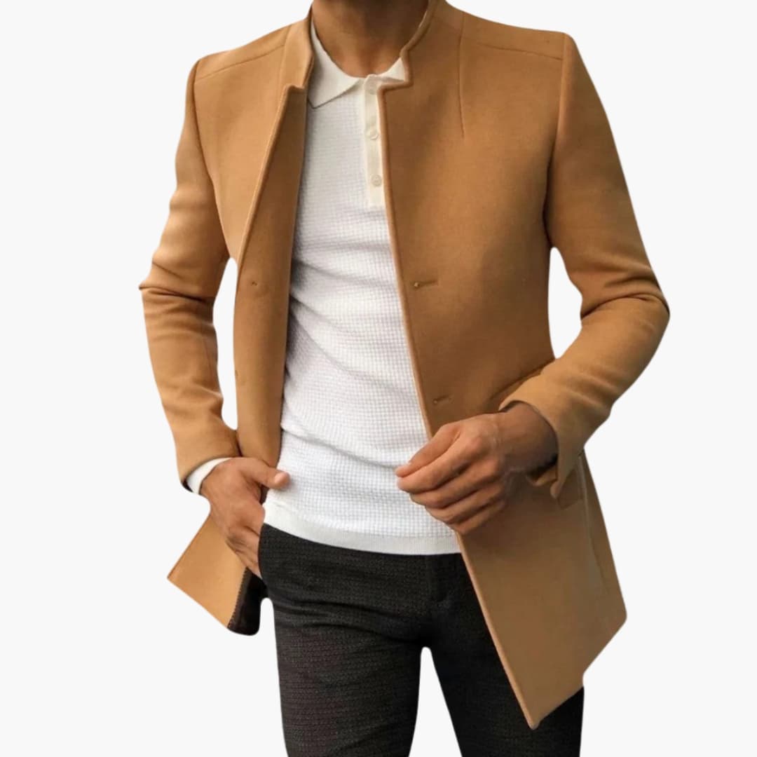 Warm Mens Winter Coat with Pockets and Buttons