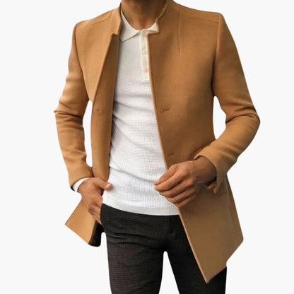 Warm Mens Winter Coat with Pockets and Buttons