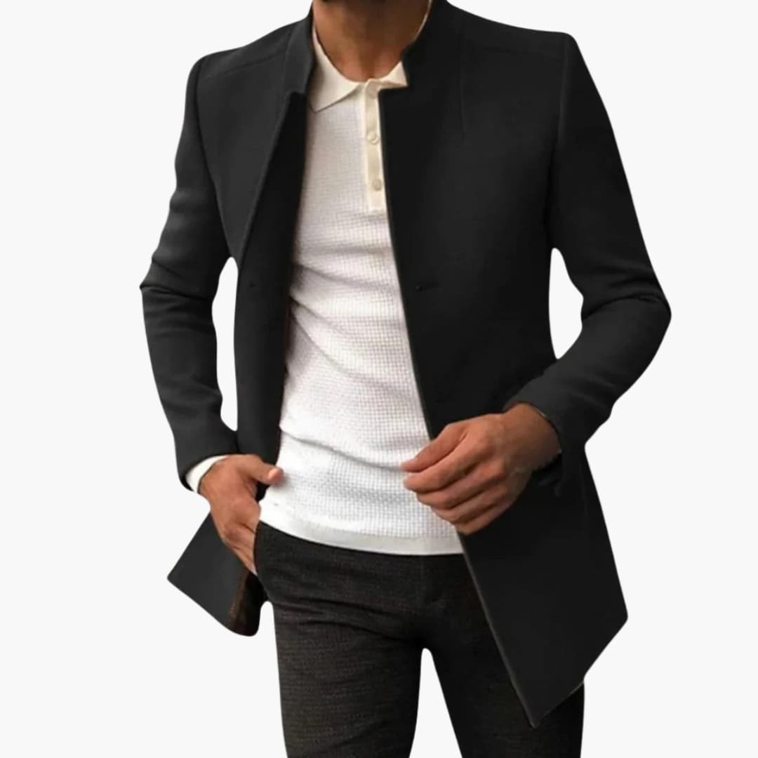 Warm Mens Winter Coat with Pockets and Buttons