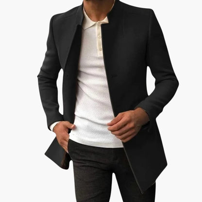 Warm Mens Winter Coat with Pockets and Buttons