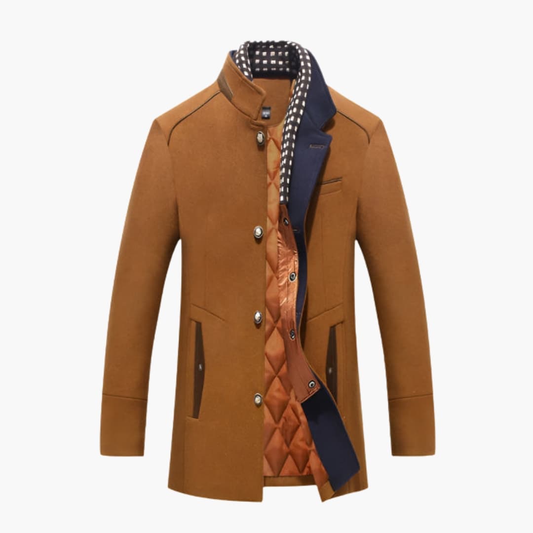 Warm Men's Parka with Fitted Collar