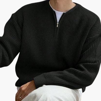 Men's Large Relaxed Fit Crew Neck Sweater - Olytrend