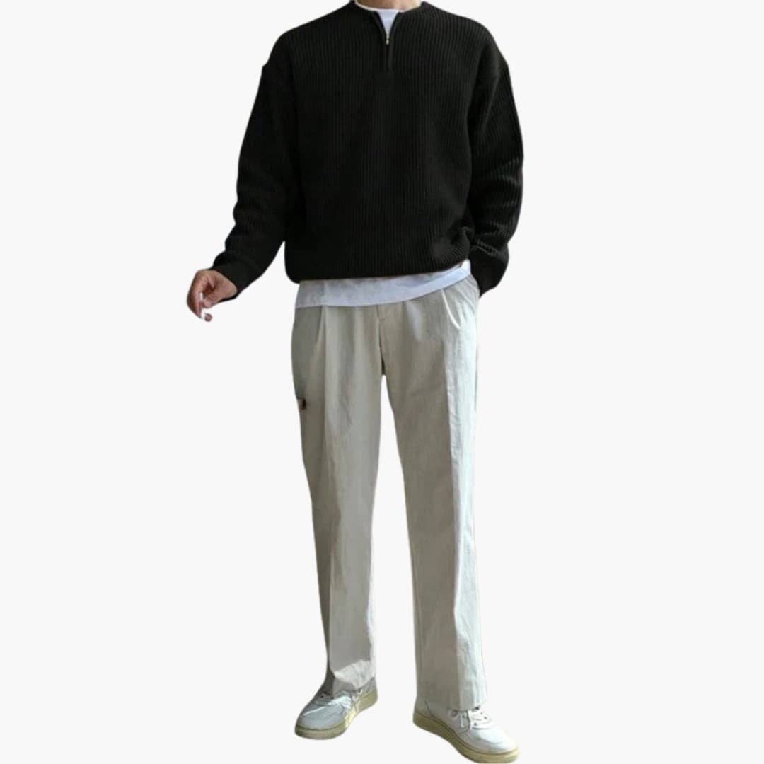 Men's Large Relaxed Fit Crew Neck Sweater