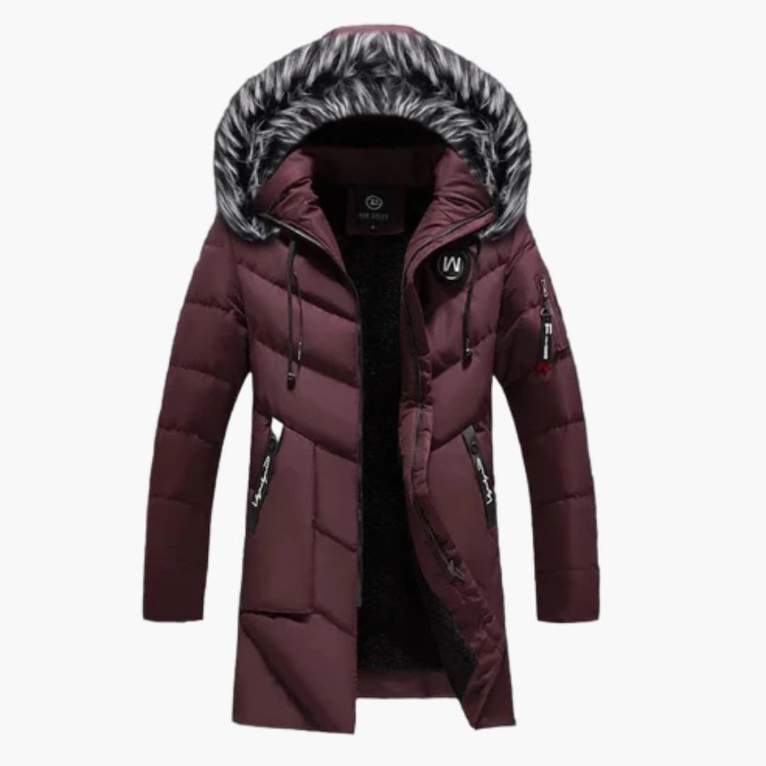 Waterproof Hooded Parka Coat with Zip Fastening