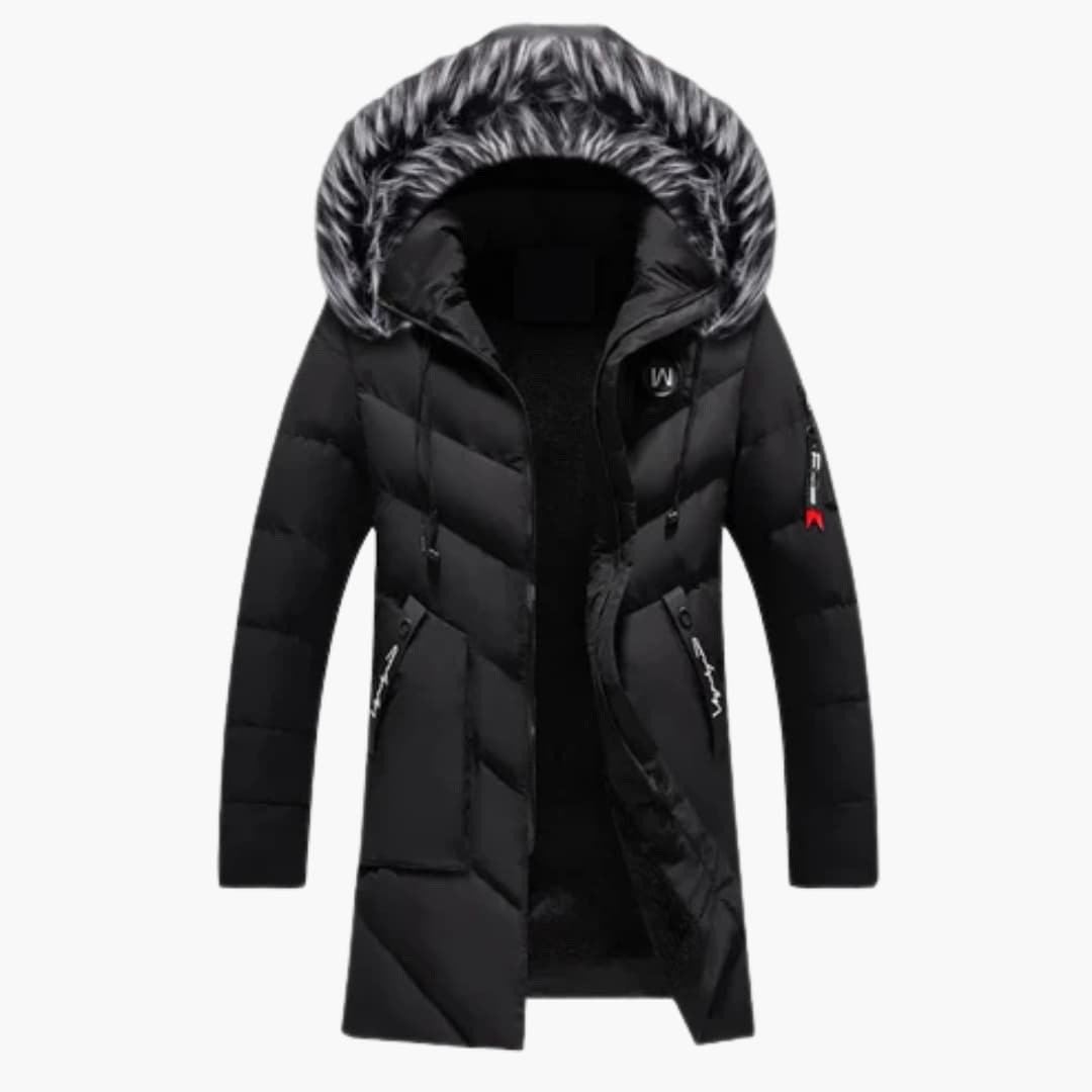 Waterproof Hooded Parka Coat with Zip Fastening