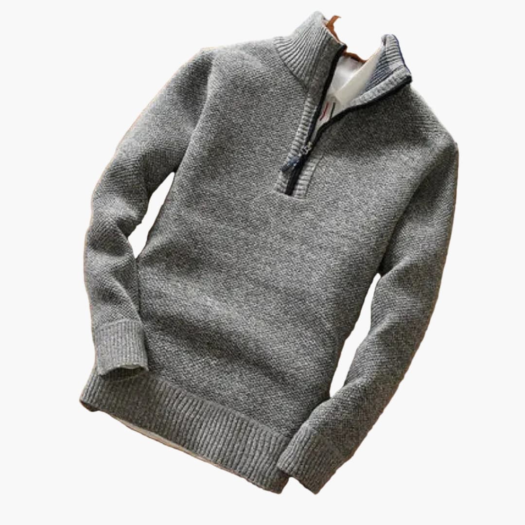 Men's Casual Zip Neck Pullover Sweater