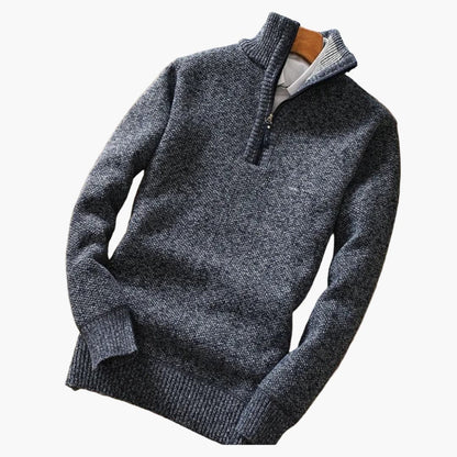 Men's Casual Zip Neck Pullover Sweater - Olytrend