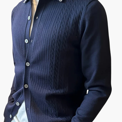 Classic Men's Crew Neck Button Sweater