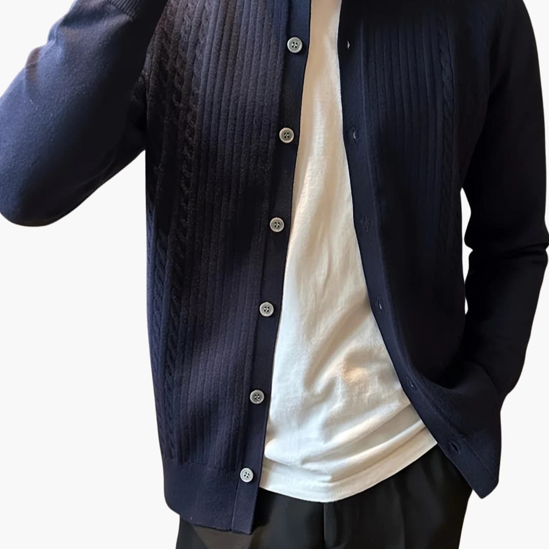 Classic Men's Crew Neck Button Sweater - Olytrend