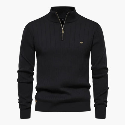 Men's Classic Crew Neck Half Zip Sweater