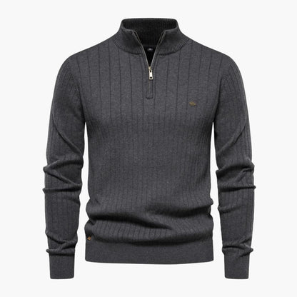 Men's Classic Crew Neck Half Zip Sweater